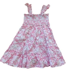 Janie and Jack Pink and White Tropical Print Sundress